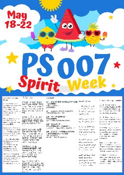 Description of Spirit Week themes per day